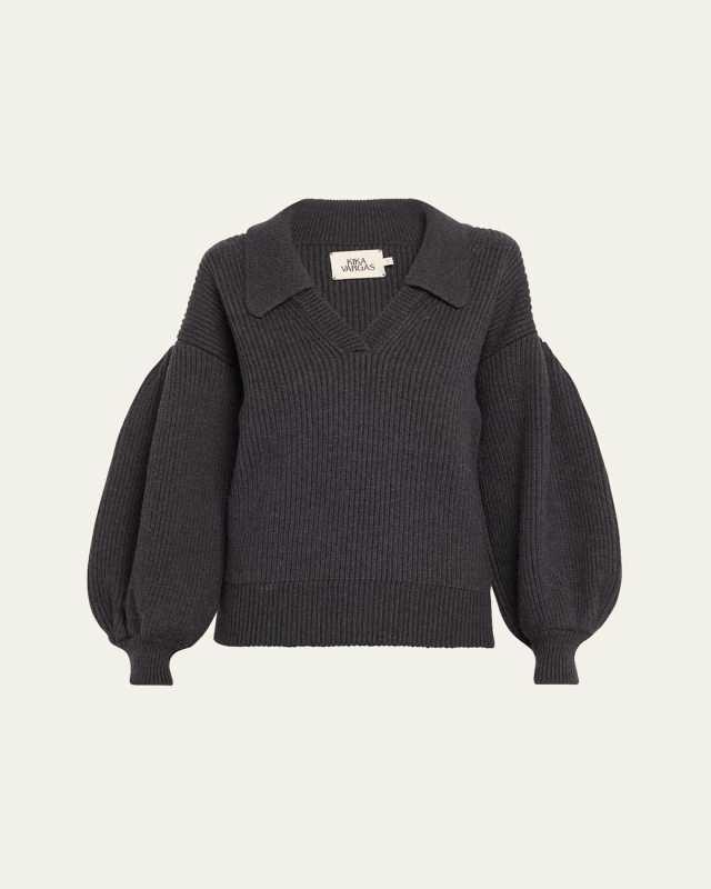 Gretta Puff-Sleeve Cashmere Sweat